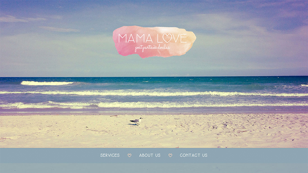Website for Mama Love, designed by Jenny Rydén