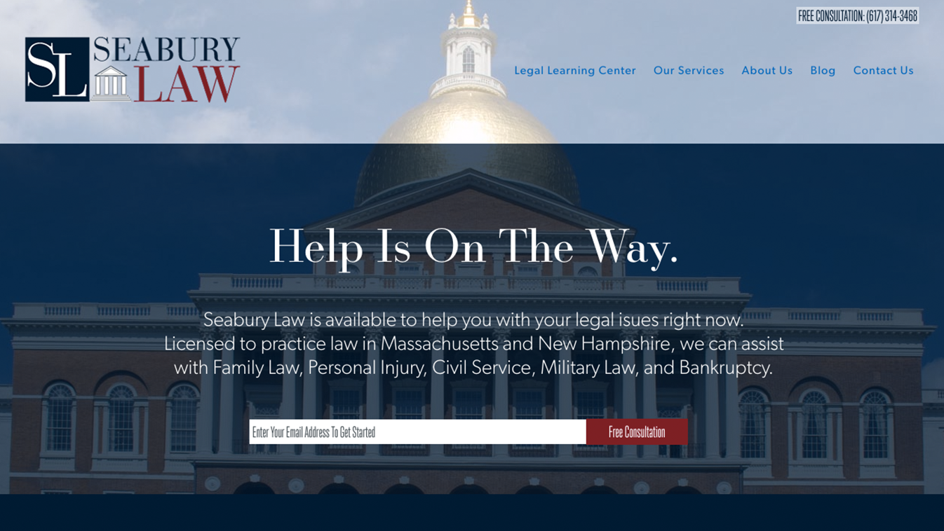 Website for Seabury Law, Designed by Adrian Hoppel