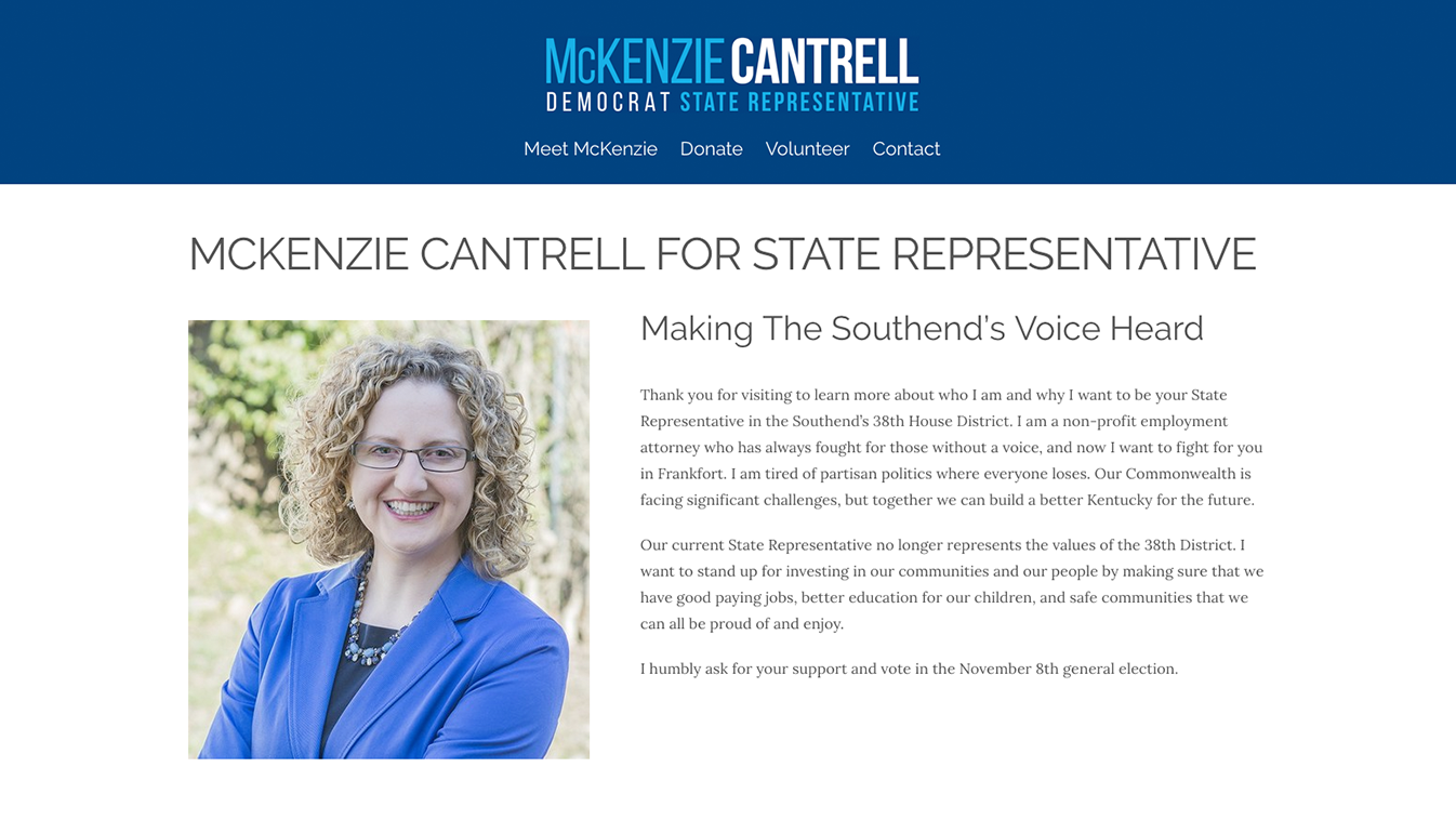 Website for McKenzie Cantrell, Designed by Adrian Hoppel