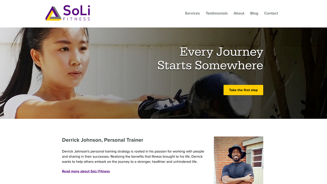 Website for SoLi Fitness LLC, Designed by Jenny Rydén